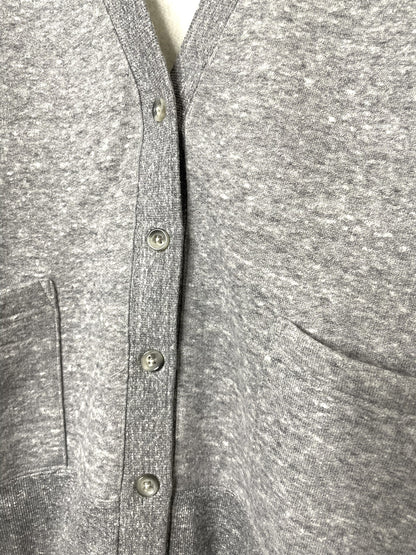 Cotton Tencel Brushed Fleece, LS Cardigan, #822-806, HEATHER CHARCOAL, ONE SIZE