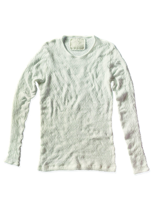 Hi-Soft Double Face, LS Crew Top, #822-807, WHITE