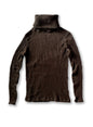 ハイソフトダブルフェイス 長袖タートルネックトップ ブラック #822-808