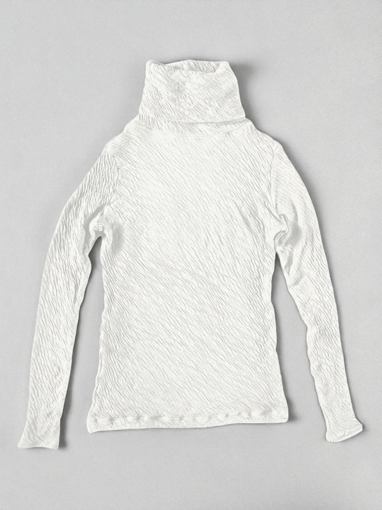 Hi-Soft Double Face, LS Turtle Top, #822-808, WHITE