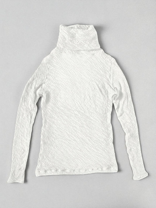 Hi-Soft Double Face, LS Turtle Top, #822-808, WHITE