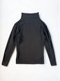 Reverse Cotton 32Gage Jersey, LS Drop Shoulder Mock Neck Tee, #822-809, BLACK