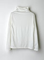 Reverse Cotton 32Gage Jersey, LS Drop Shoulder Mock Neck Tee, #822-809, WHITE