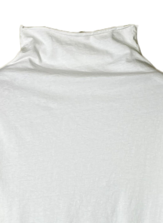 Reverse Cotton 32Gage Jersey, LS Drop Shoulder Mock Neck Tee, #822-809, WHITE