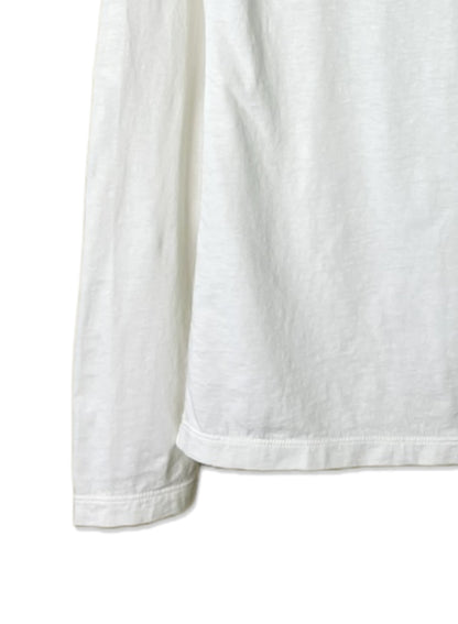 Reverse Cotton 32Gage Jersey, LS Drop Shoulder Mock Neck Tee, #822-809, WHITE