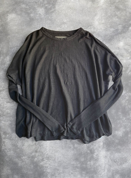 Hemp Jersey, #831-816, Oversized LS Crew, Hemp 100%, BLACK, ONE SIZE