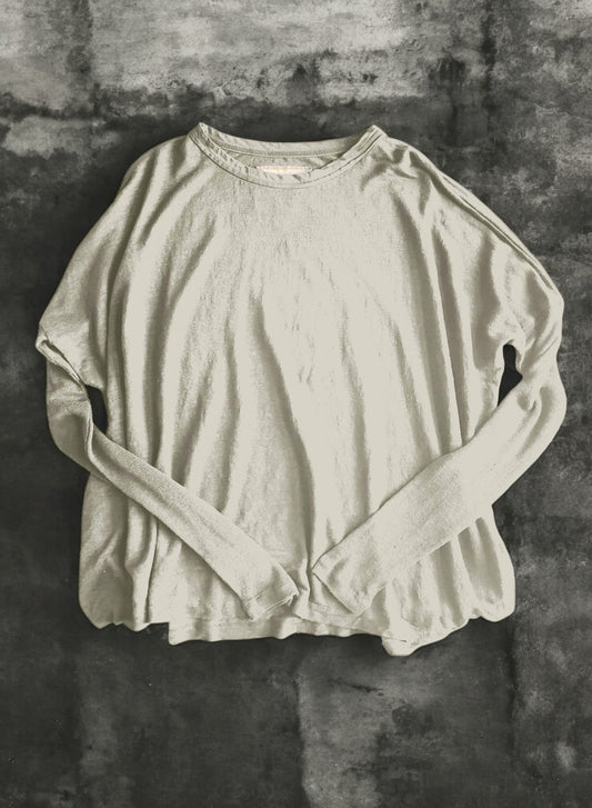 Hemp Jersey, #831-816, Oversized LS Crew, Hemp 100%, SAND KHAKI, ONE SIZE