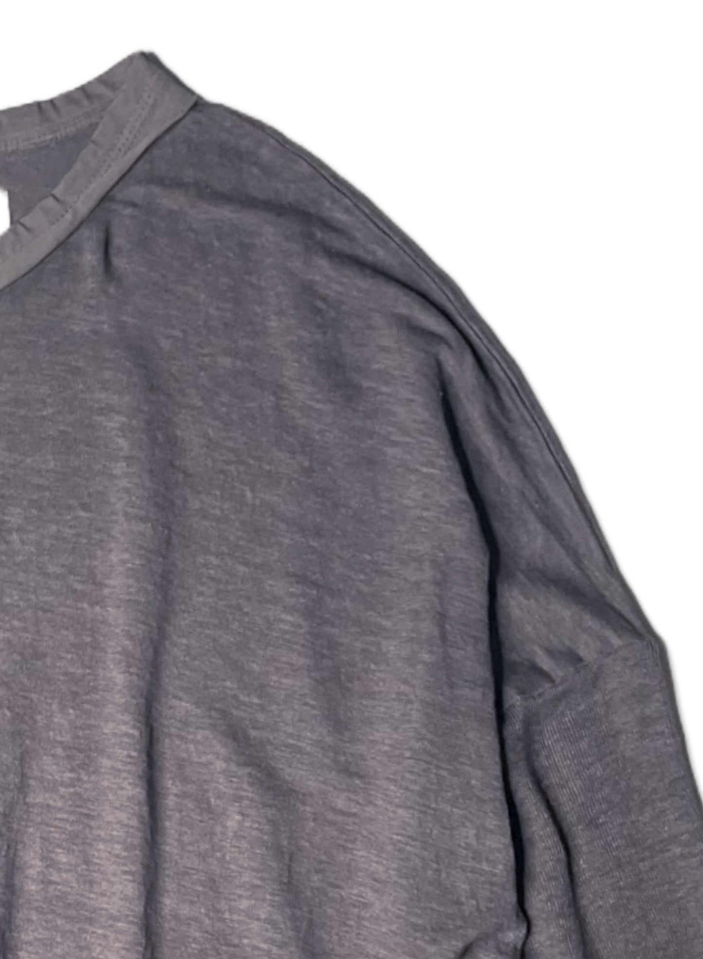 Hemp Jersey, #831-816, Oversized LS Crew, Hemp 100%, CHARCOAL, ONE SIZE