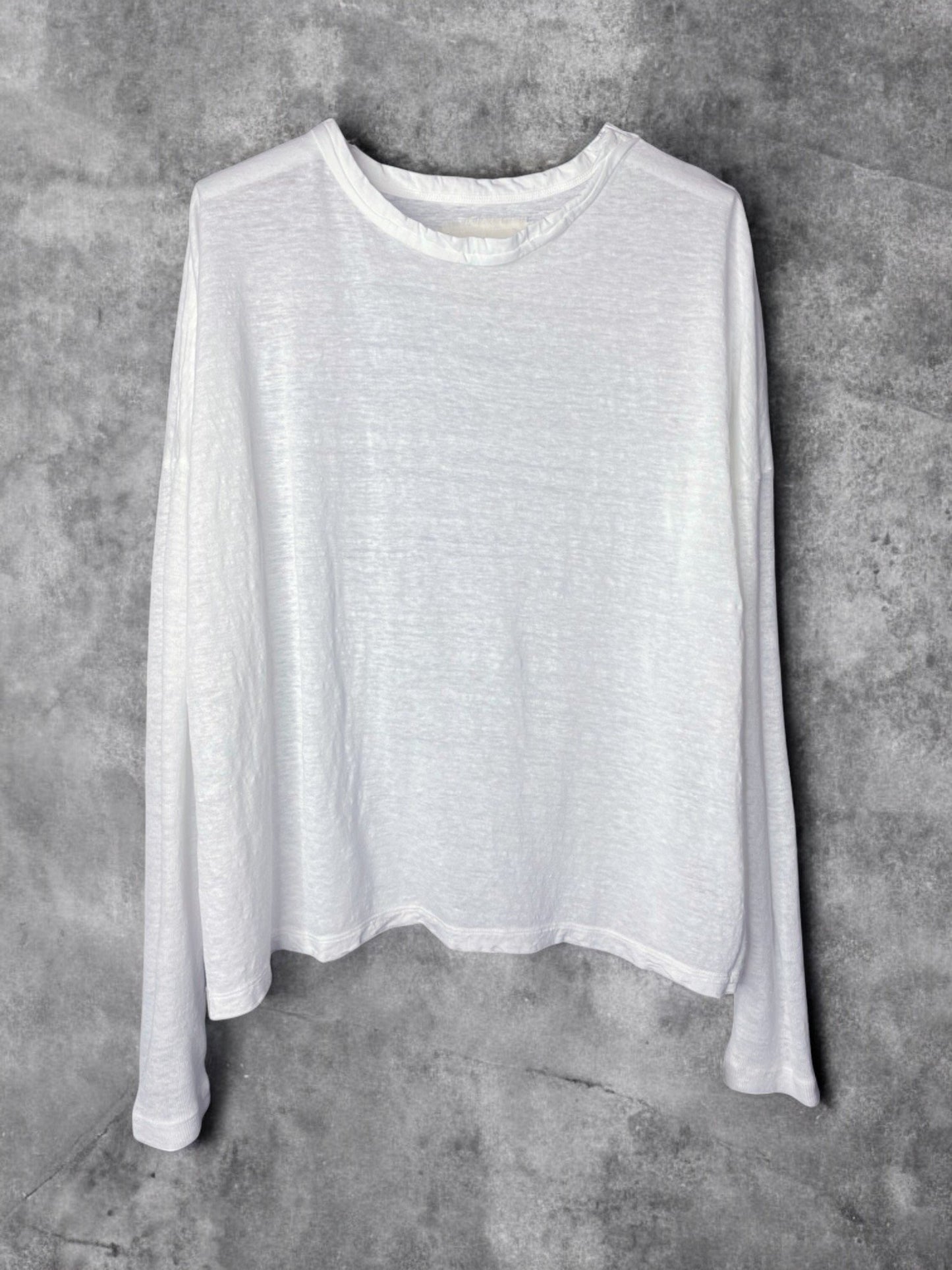 Hemp Jersey, #831-816, Oversized LS Crew, Hemp 100%, WHITE, ONE SIZE