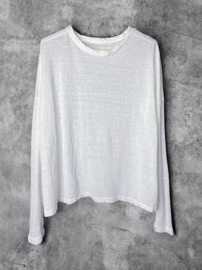 Hemp Jersey, #831-816, Oversized LS Crew, Hemp 100%, WHITE, ONE SIZE