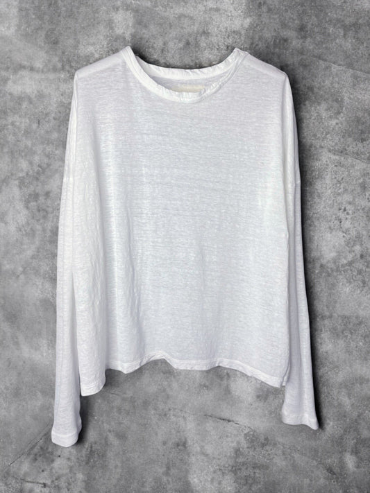 Hemp Jersey, #831-816, Oversized LS Crew, Hemp 100%, WHITE, ONE SIZE