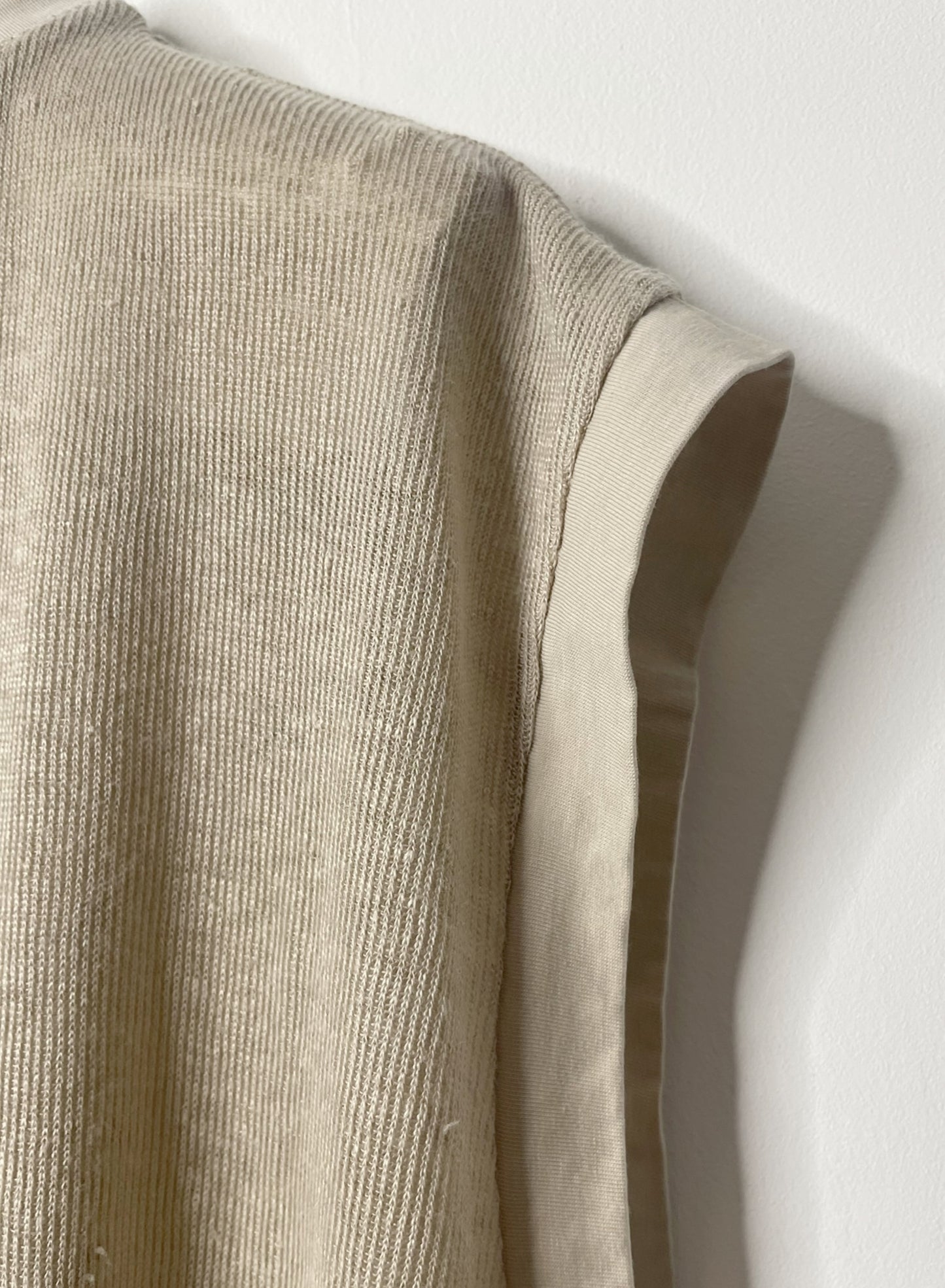 Hemp Rib, #831-817, Slit Tanktop, Hemp 100%, SAND KHAKI, OS