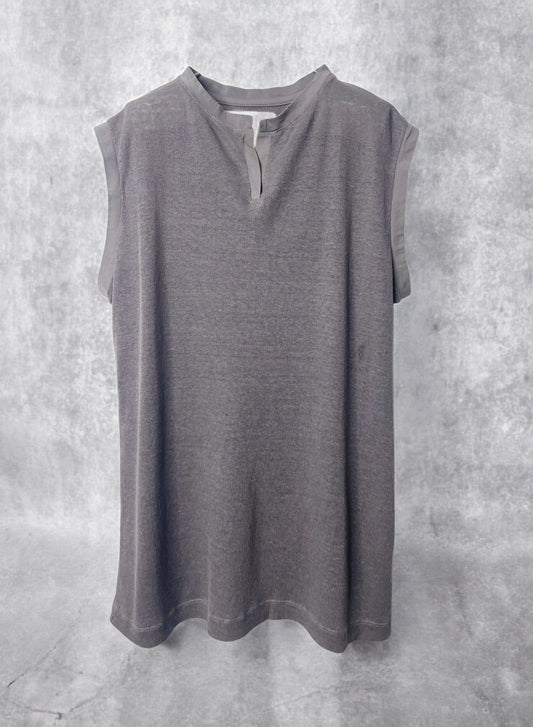 Hemp Rib, #831-817, Slit Tanktop, Hemp 100%, CHARCOAL, OS