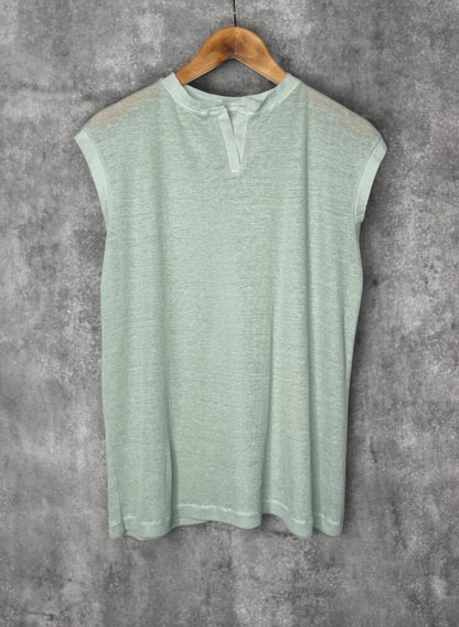 Hemp Rib, #831-817, Slit Tanktop, Hemp 100%, DUST MINT, OS