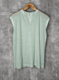 Hemp Rib, #831-817, Slit Tanktop, Hemp 100%, DUST MINT, OS