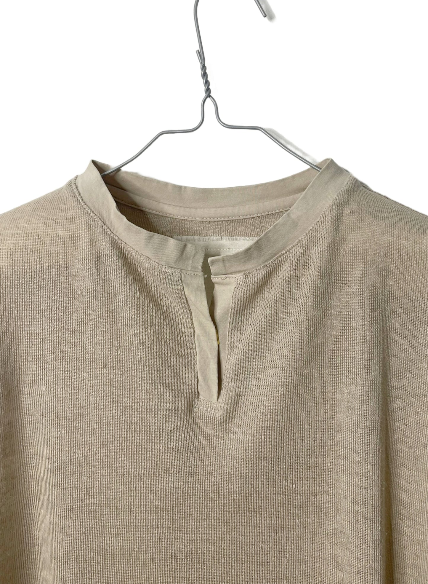 Hemp Rib, #831-817, Slit Tanktop, Hemp 100%, SAND KHAKI, OS