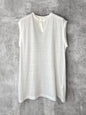 Hemp Rib, #831-817, Slit Tanktop, Hemp 100%, WHITE