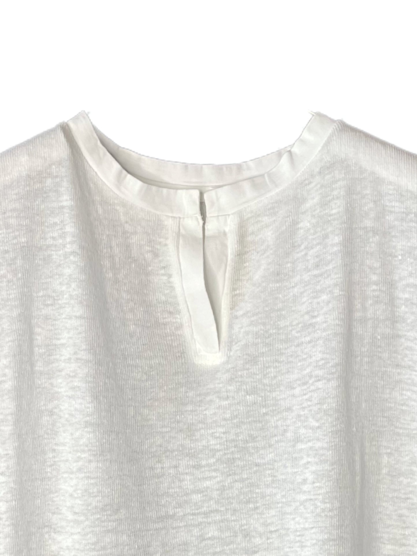 Hemp Rib, #831-817, Slit Tanktop, Hemp 100%, WHITE