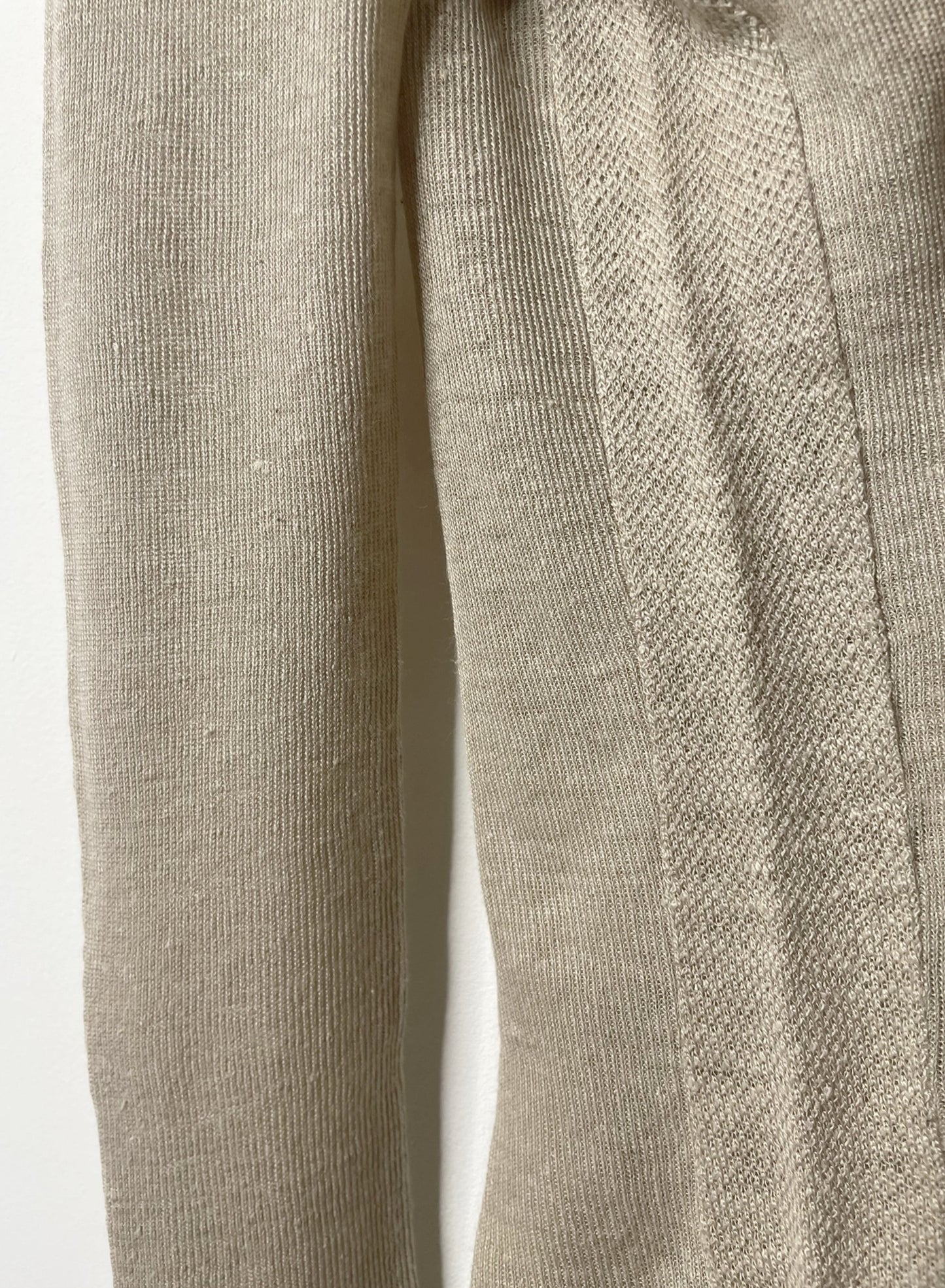 Hemp Rib, Side Panneled back V -LS Crew, #831-819,  Hemp 100%, SAND KHAKI