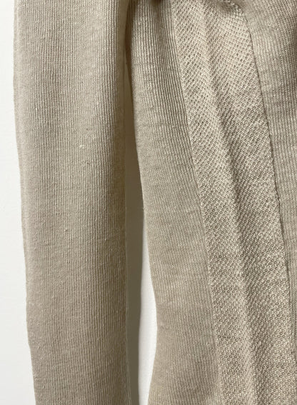 Hemp Rib, Side Panneled back V -LS Crew, #831-819,  Hemp 100%, SAND KHAKI