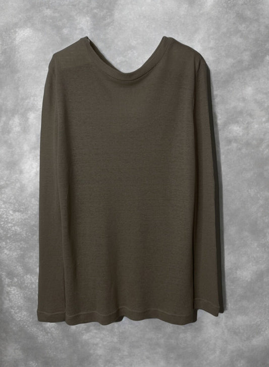 Hemp Rib, Side Panneled back V -LS Crew, #831-819,  Hemp 100%, BLACK