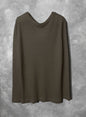 Hemp Rib, Side Panneled back V -LS Crew, #831-819,  Hemp 100%, BLACK