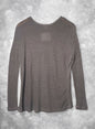 Hemp Rib, Side Panneled back V -LS Crew, #831-819,  Hemp 100%, CHARCOAL