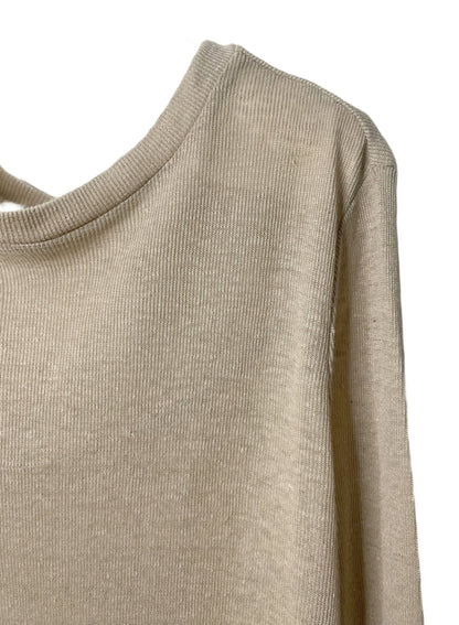 Hemp Rib, Side Panneled back V -LS Crew, #831-819,  Hemp 100%, SAND KHAKI
