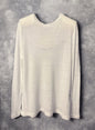 Hemp Rib, Side Panneled back V -LS Crew, #831-819,  Hemp 100%, WHITE
