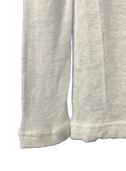 Hemp Rib, Side Panneled back V -LS Crew, #831-819,  Hemp 100%, WHITE