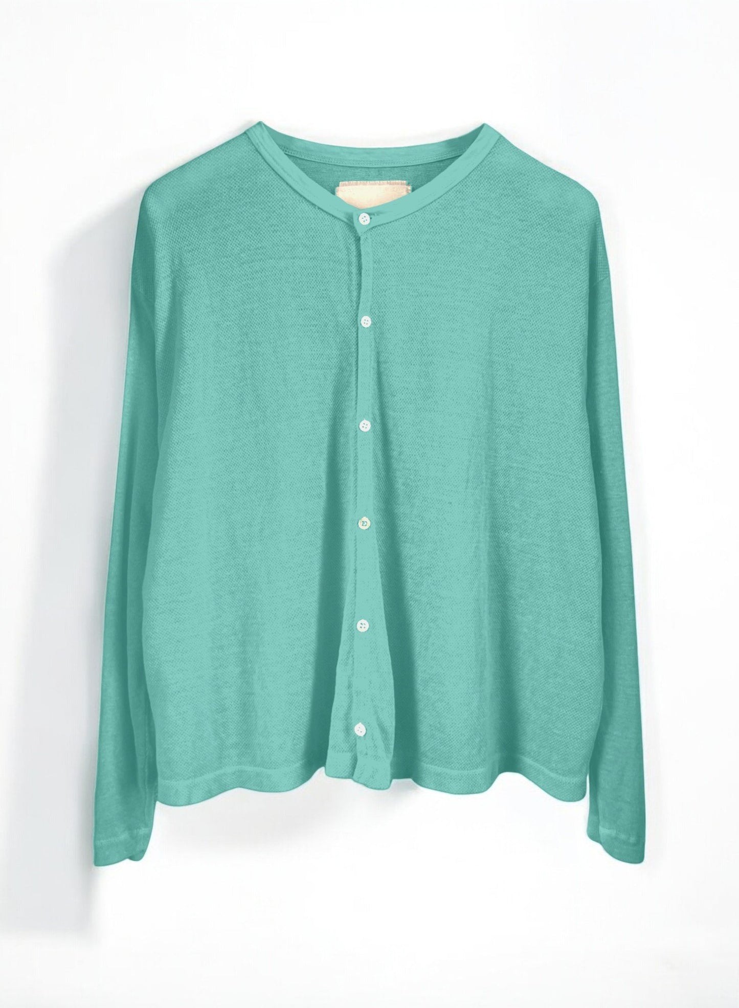 Hemp Seed Stichs, #831-822, LS CARDIGAN, Hemp 100%, BAY BLUE