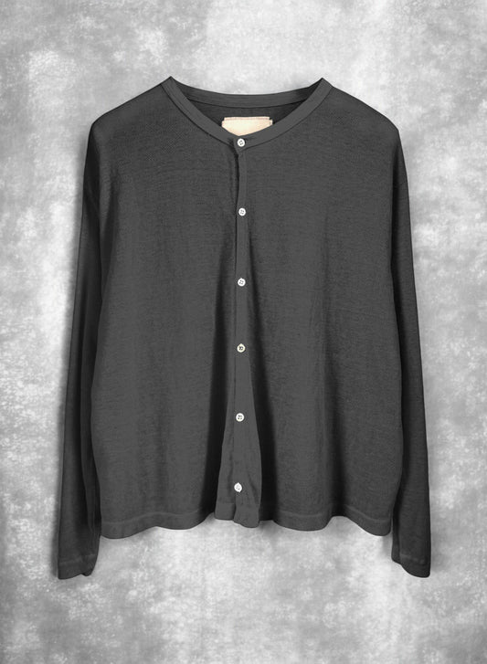 Hemp Seed Stichs,  #831-822, LS CARDIGAN, Hemp 100%, BLACK