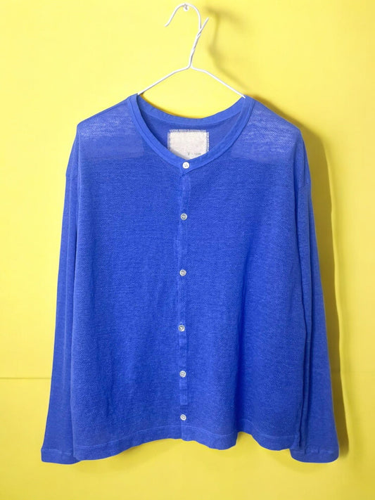 Hemp Seed Stichs,  #831-822, LS CARDIGAN, Hemp 100%, BLUE