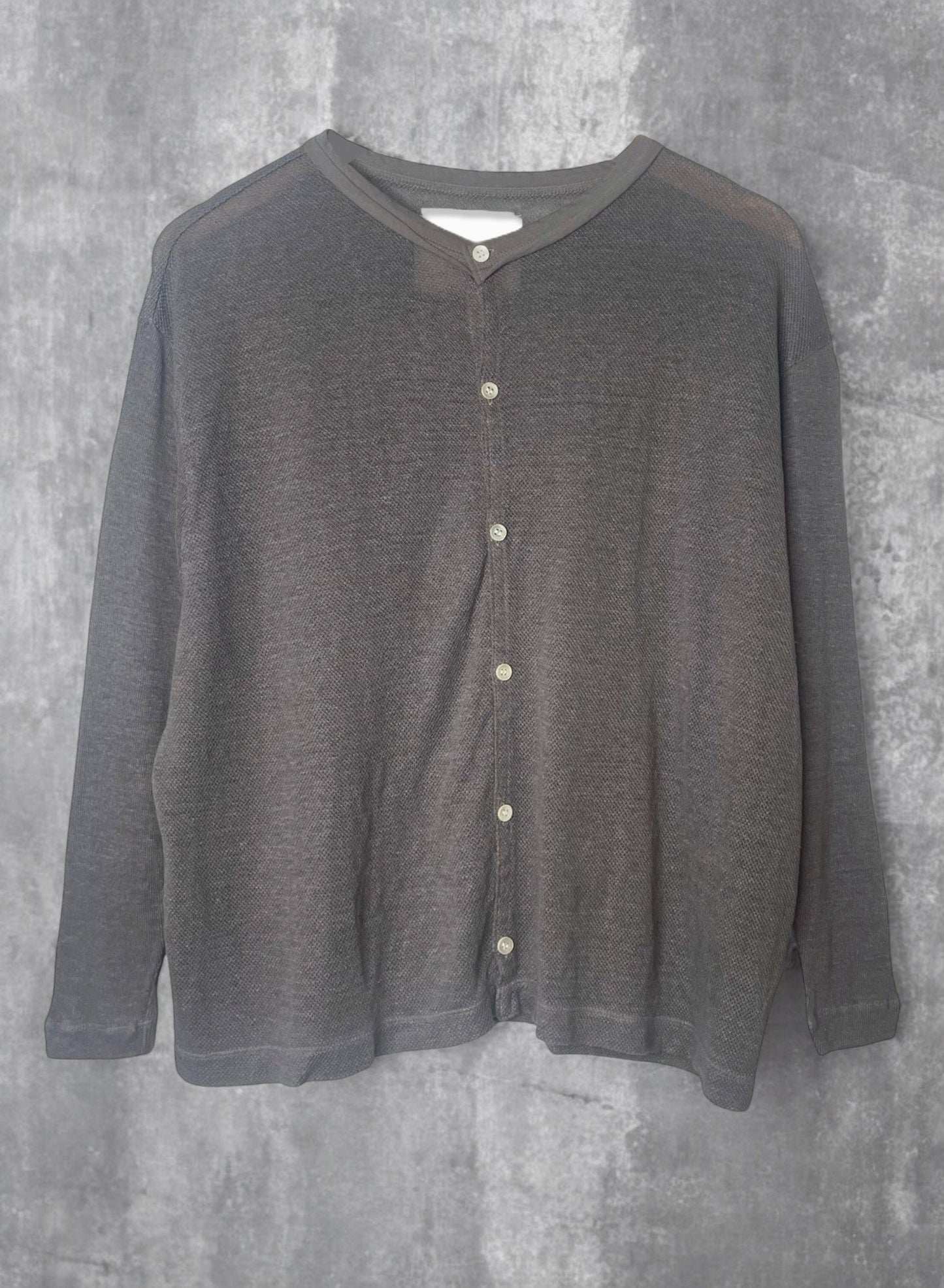 Hemp Seed Stichs,  #831-822, LS CARDIGAN, Hemp 100%, CHARCOAL, OS