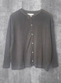 Hemp Seed Stichs,  #831-822, LS CARDIGAN, Hemp 100%, CHARCOAL, OS