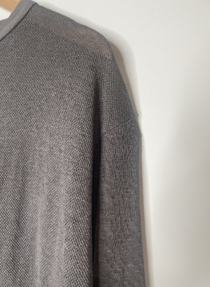 Hemp Seed Stichs,  #831-822, LS CARDIGAN, Hemp 100%, CHARCOAL, OS