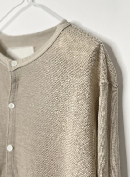 Hemp Seed Stichs,  #831-822, LS CARDIGAN, Hemp 100%, SAND KHAKI