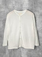 Hemp Seed Stichs,  #831-822, LS CARDIGAN, Hemp 100%, WHITE
