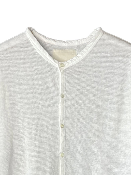 Hemp Seed Stichs,  #831-822, LS CARDIGAN, Hemp 100%, WHITE