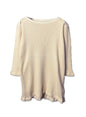 Waffle Rib Combo, quarter SLEEVE OVERLAP BOAT NECK TOP, cotton100  STYLE #  832-832, NATURAL