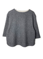 Wool DBL Face, Boat Neck Top, #832-836, 41%cotton, 38%wool, 21%nylon, GREY, ONE SIZE