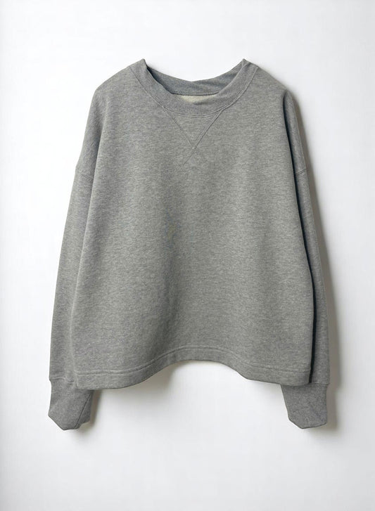Cotton Fleece, LS Crew Sweat shirts, #841-855, 100%cotton, Heather Grey
