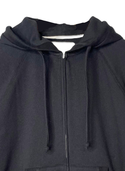 Cotton Fleece, LS Zip Hoodie, #841-856, 100%cotton, BLACK