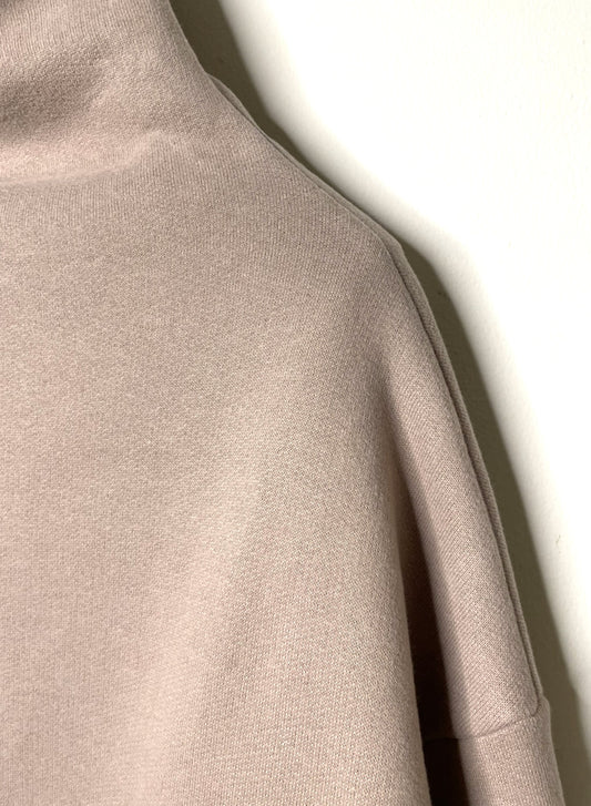 Cotton Tencel Brushed Fleece, LS MOCK NECK PULLOVER, #842-860, TAUPE, ONE SIZE