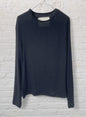 CASHMERE SILK JERSEY, 86%tencel 5%silk 4%cashmere, #842-870, LS CREW, BLACK