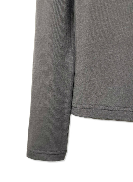 CASHMERE SILK JERSEY, 86%tencel 5%silk 4%cashmere, #842-870, LS CREW,  CHARCOAL