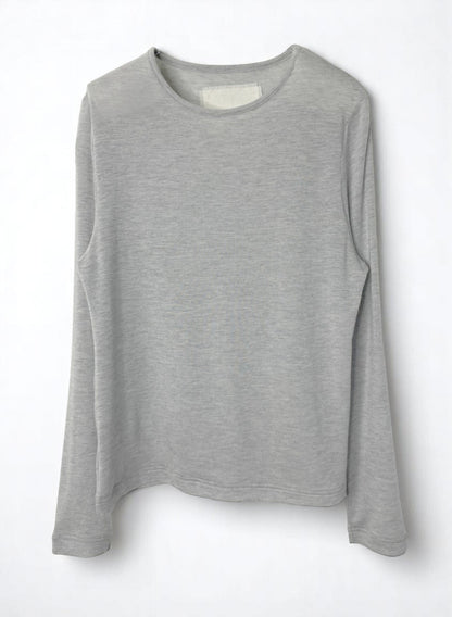 CASHMERE SILK JERSEY, 86%tencel 5%silk 4%cashmere, #842-870, LS CREW, GREY