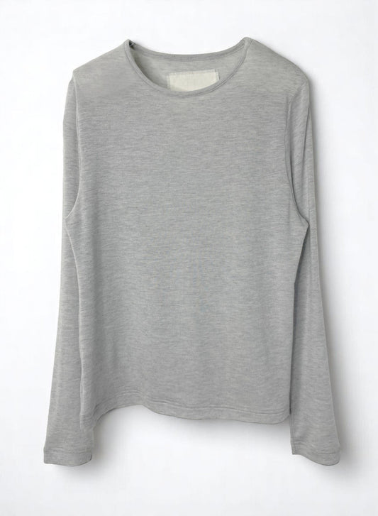 CASHMERE SILK JERSEY, 86%tencel 5%silk 4%cashmere, #842-870, LS CREW, GREY