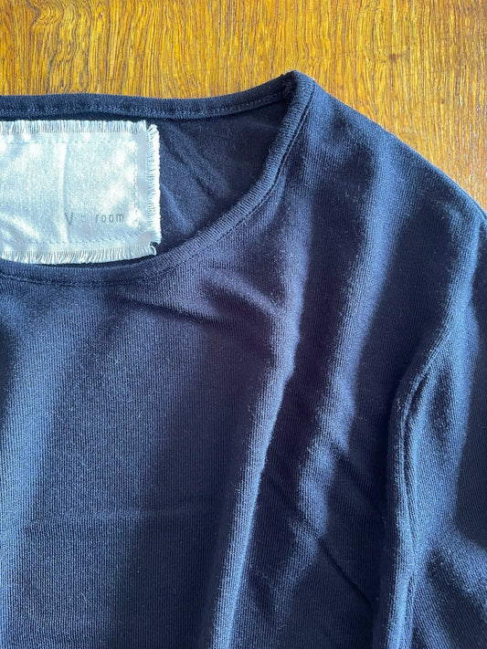 CASHMERE SILK JERSEY, 86%tencel 5%silk 4%cashmere, #842-870, LS CREW, NAVY