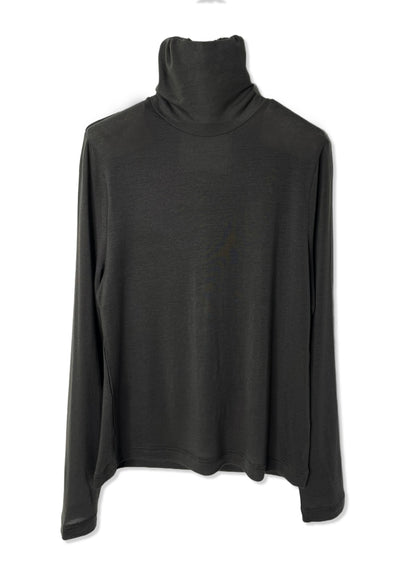 CASHMERE SILK JERSEY, 86%tencel 5%silk 4%cashmere, #842-871, LS TURTLE, BLACK